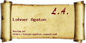 Lohner Agaton névjegykártya
